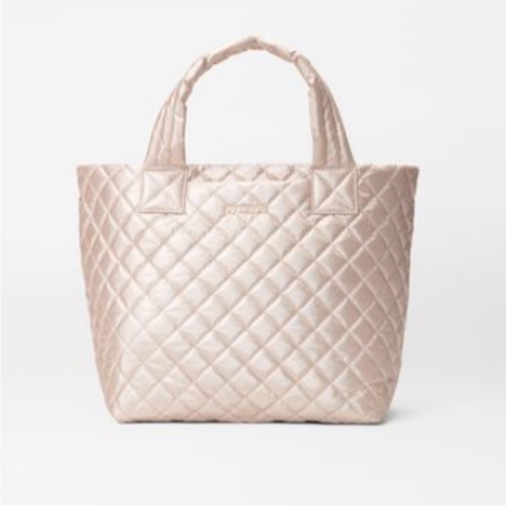 MZ Wallace Pale Rose Gold Metallic Small Metro Tote Deluxe - NEW w TAGS - Picture 2 of 16